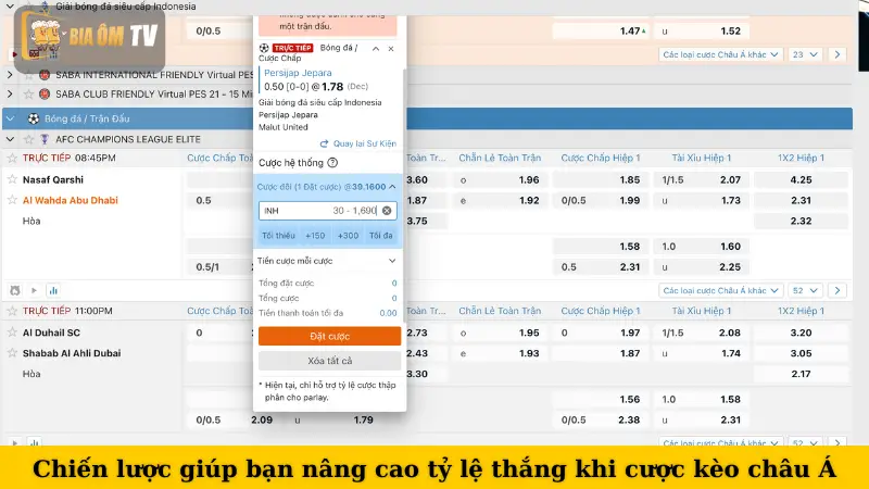 Chiến lược giúp bạn nâng cao tỷ lệ thắng khi cược kèo châu Á